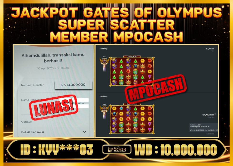 MPOCASH JACKPOT GATES OF OLYMPUS SUPER SCATTER